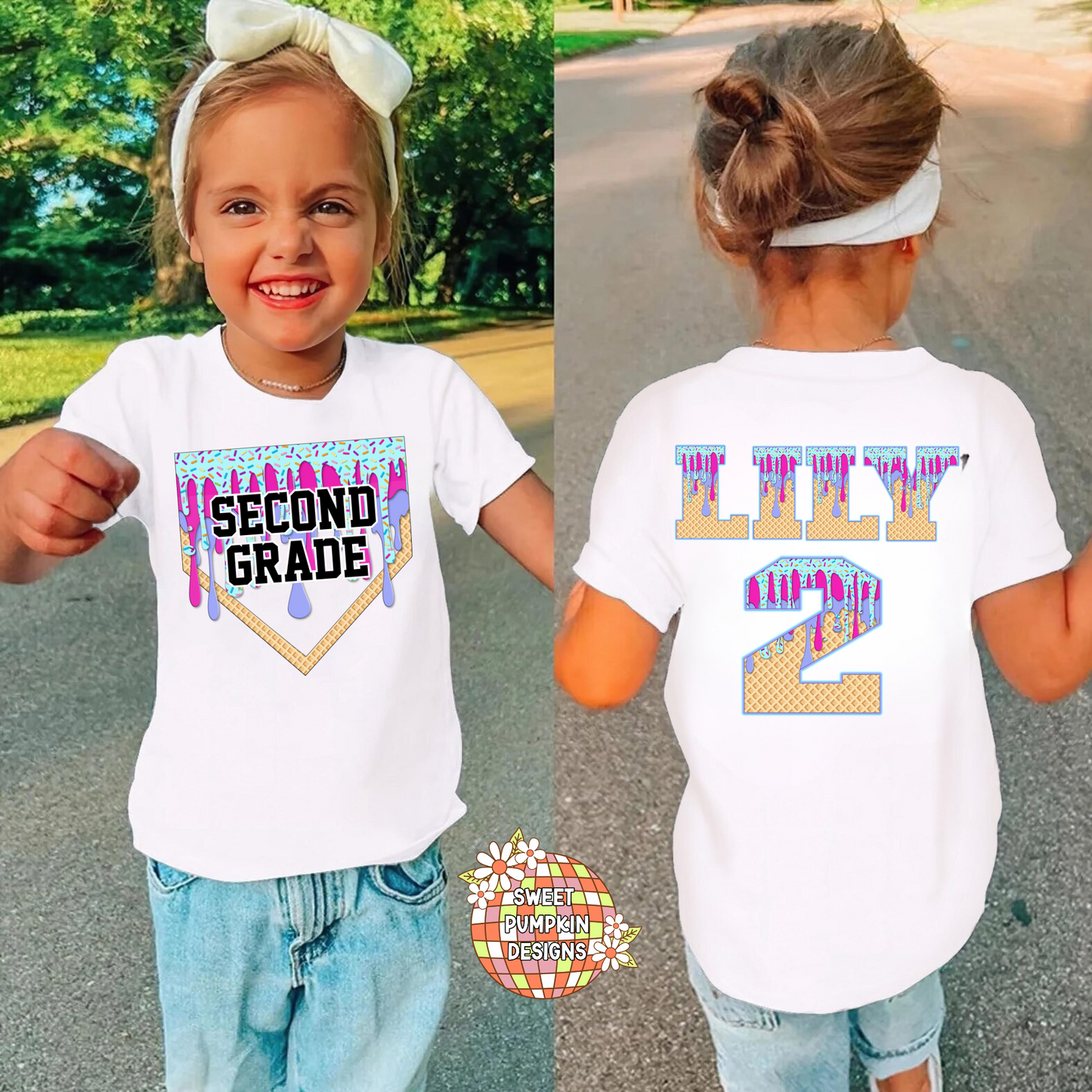 Ice Cream Drip Back to School Shirt for Kids - Cotton Shirt