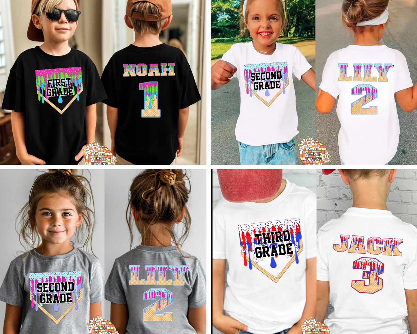 Ice Cream Drip Back to School Shirt for Kids - Cotton Shirt