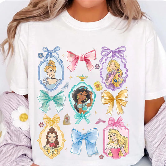 Princess Bows Comfort Colors T-Shirt for Women | Princess Inspired Park Day Shirt | Magical Vacation Gift
