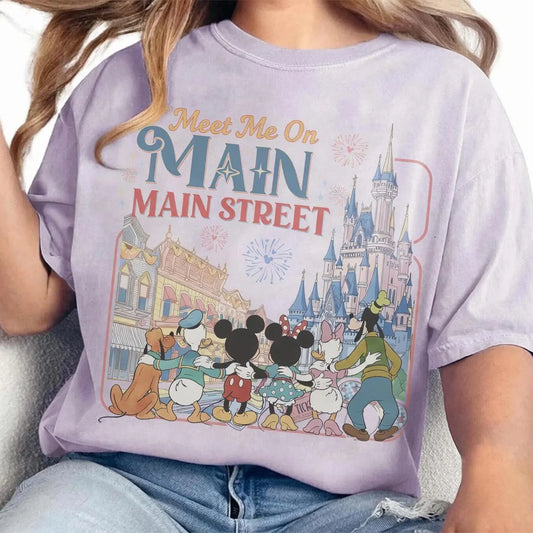 Meet Me on Main Street Comfort Colors T-Shirt for Women | Park Day Shirt | Magical Vacation Gift