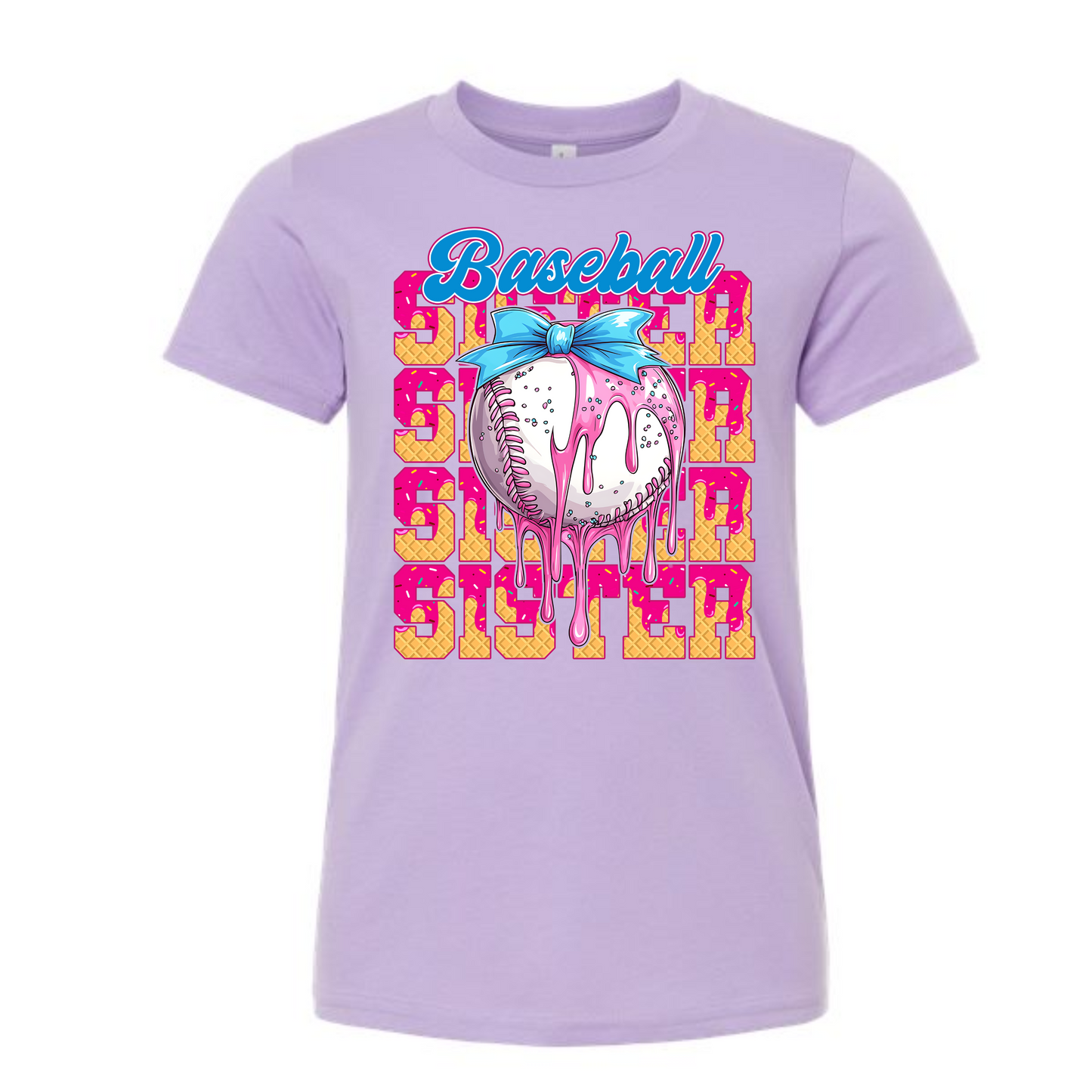 Baseball Sister Drip Shirt for Kids