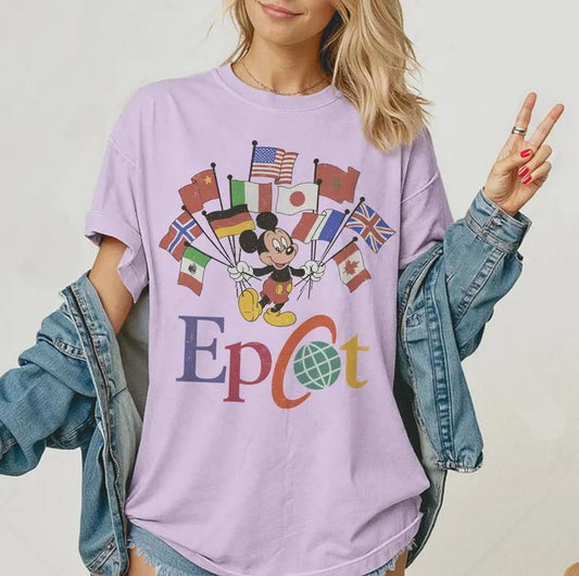 RETRO MICKEY WORLD TRAVELER SHIRT | Cozy Park Day Shirt