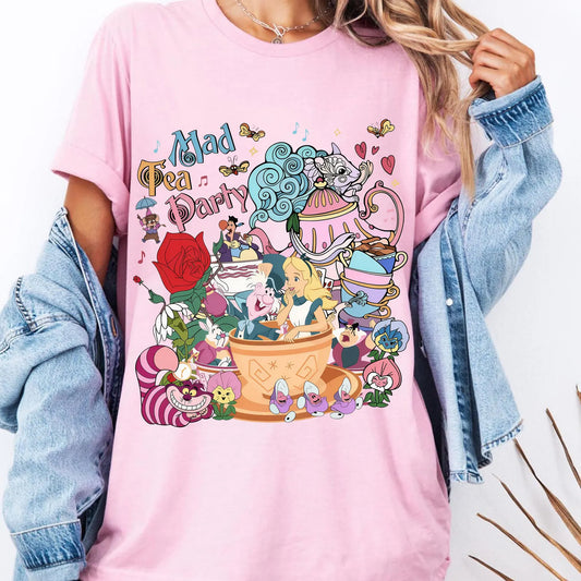 ALICE TEA PARTY Comfort Colors T-Shirt for Women | Park Day Shirt | Magical Vacation Gift