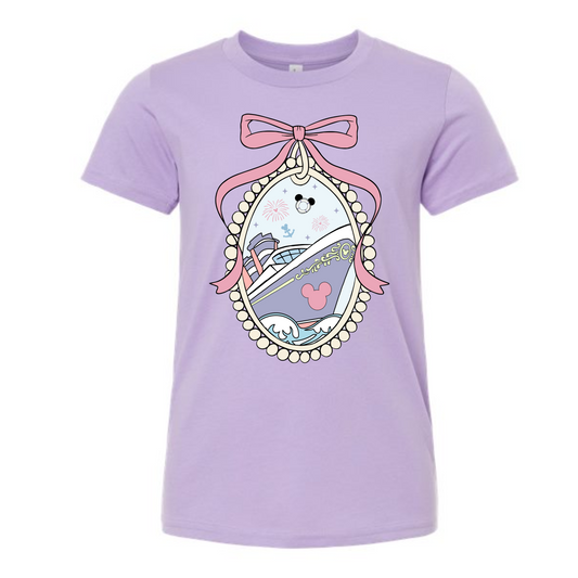 Pastel Frame Bow Mouse Cruise Shirt for Adults and Kids