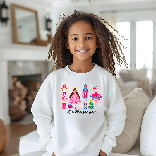 NUTCRACKER TIS THE SEASON | Youth Nutcracker Christmas Crewneck Sweatshirt