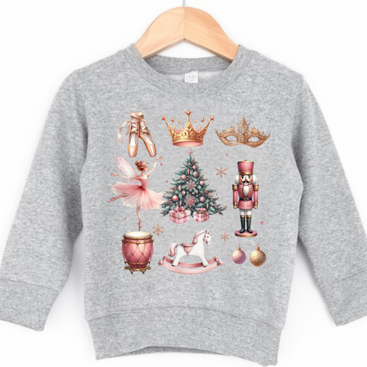 NUTCRACKER BOW SWEATSHIRT | Youth Nutcracker Christmas Crewneck Sweatshirt