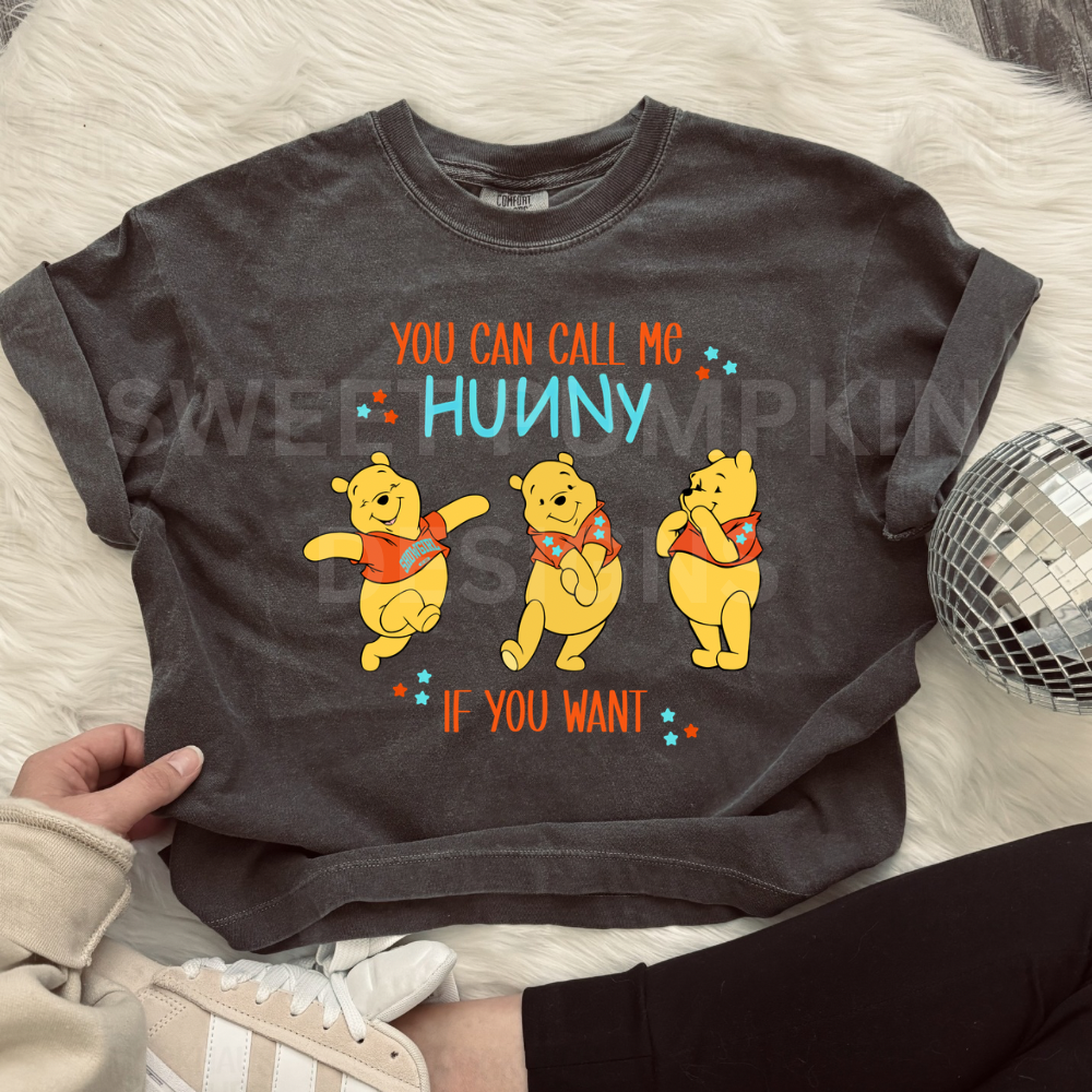 YOU CAN CALL ME HUNNY - COMFORT COLORS BOXY CROP TOP