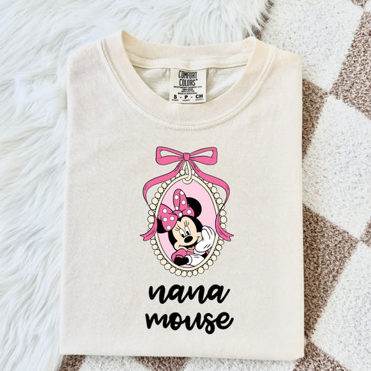 Nana Mouse Comfort Colors T-Shirt for Women | Vintage Washed Tee | Theme Park Outfit Gift