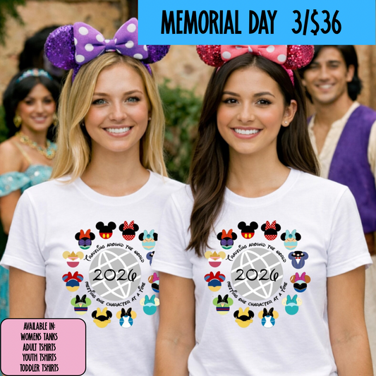 TRAVELING AROUND THE WORLD GROUP SHIRTS -  MAGICAL MEMORIAL DAY EVENT