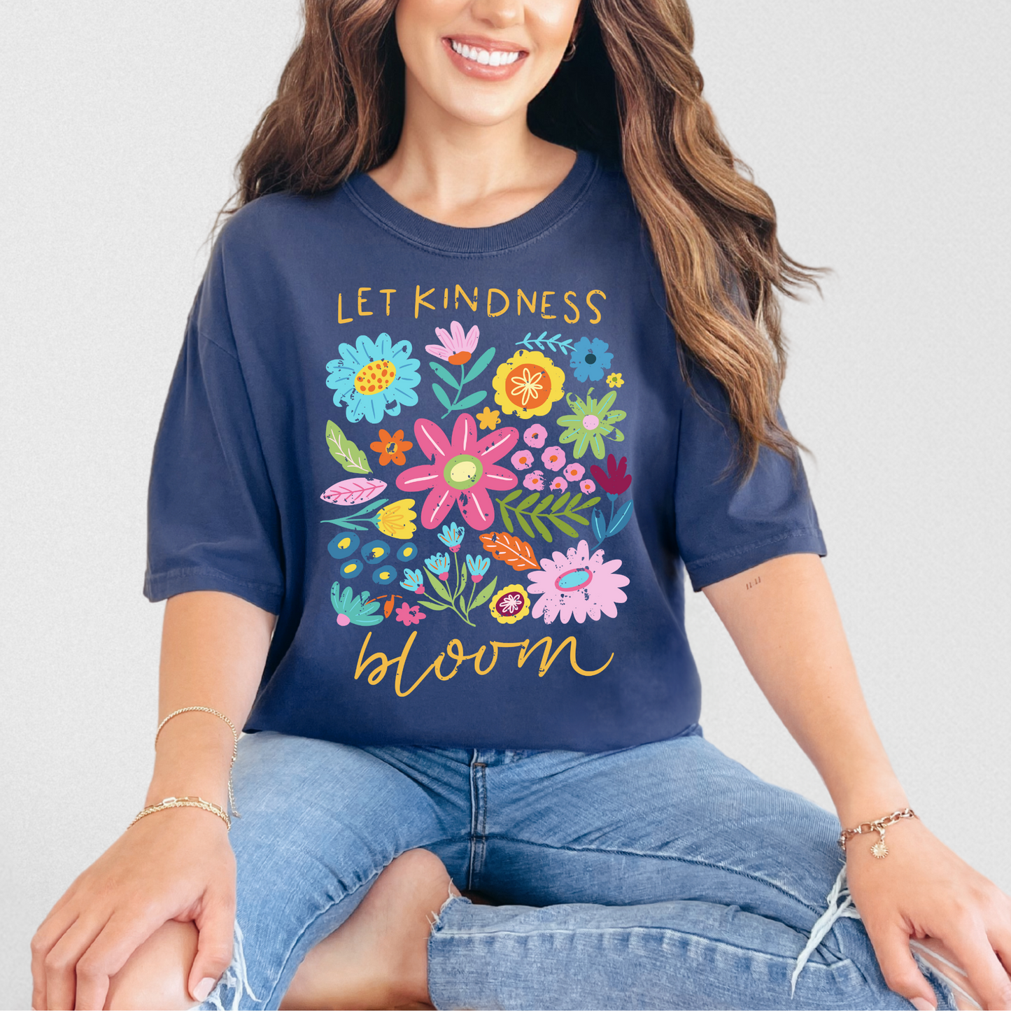 Let Kindness Bloom Teacher Shirt Comfort Colors