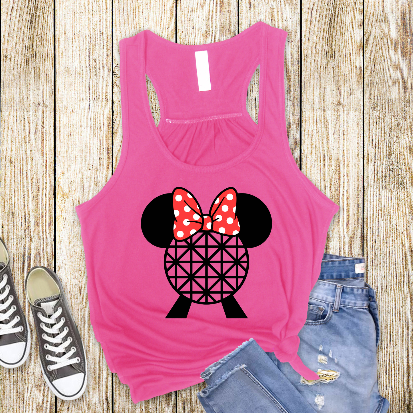 Geodesic Globe Park Racerback Tank for Women – Lightweight Vacation Graphic Tank