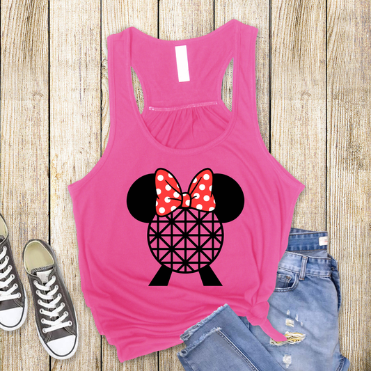 Geodesic Globe Park Racerback Tank for Women – Lightweight Vacation Graphic Tank