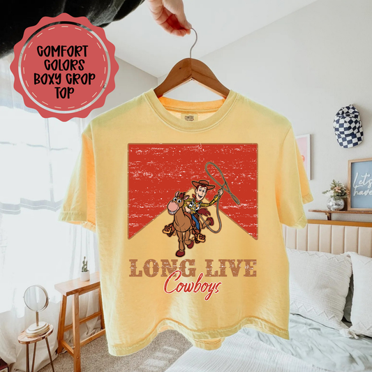WOODY COWBOYS CROP TOP - COMFORT COLORS BOXY CROP TOP