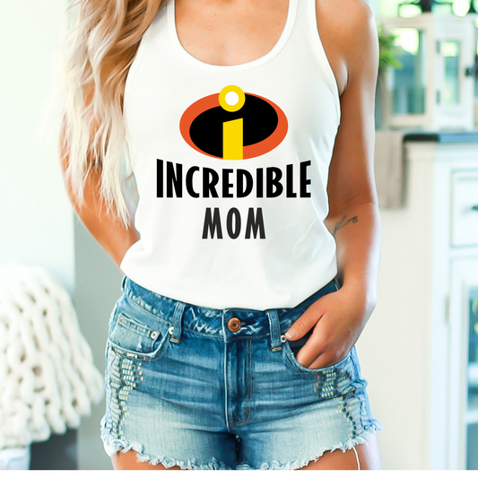 Incredible Mom Racerback Tank for Women – Lightweight Vacation Graphic Tank