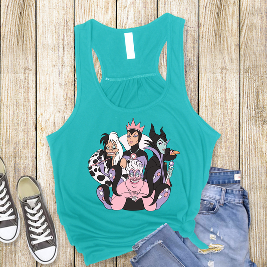 VILLAINS Racerback Tank for Women – Lightweight Vacation Graphic Tank