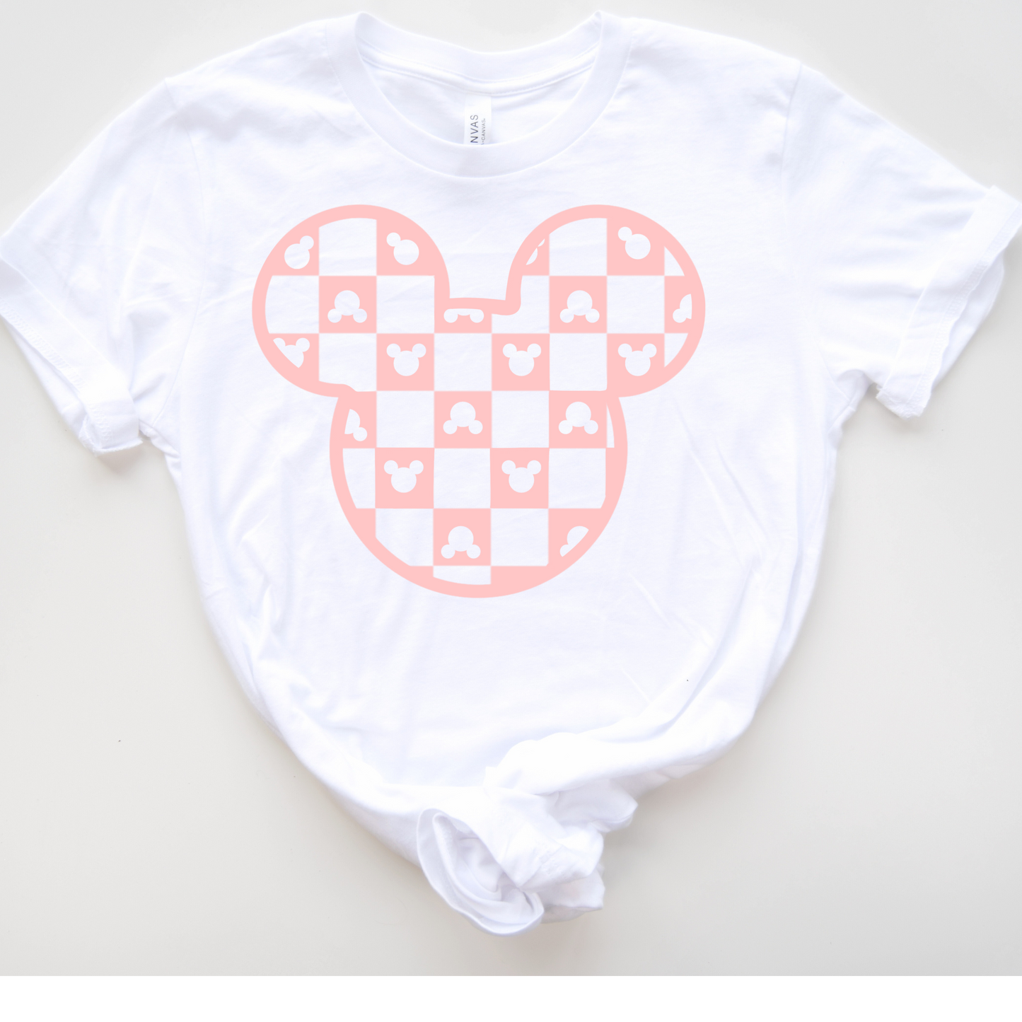 Checkered Pink Mouse Shirt or Tank
