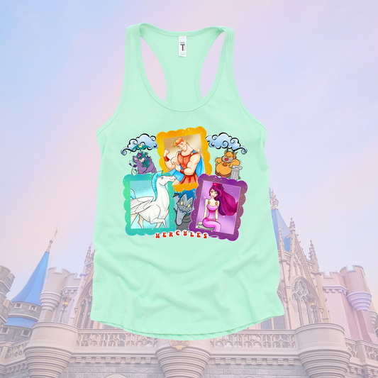 HERCULES Tank Top | Magical Park Day Racerback Tank for Women | Lightweight Next Level Tank