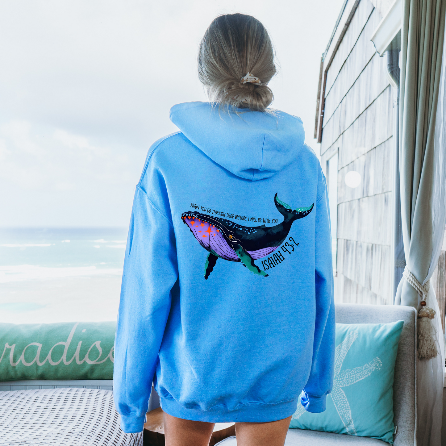 Whale Shark Hoodie, Isaiah 43:2 |  Christian Hoodie