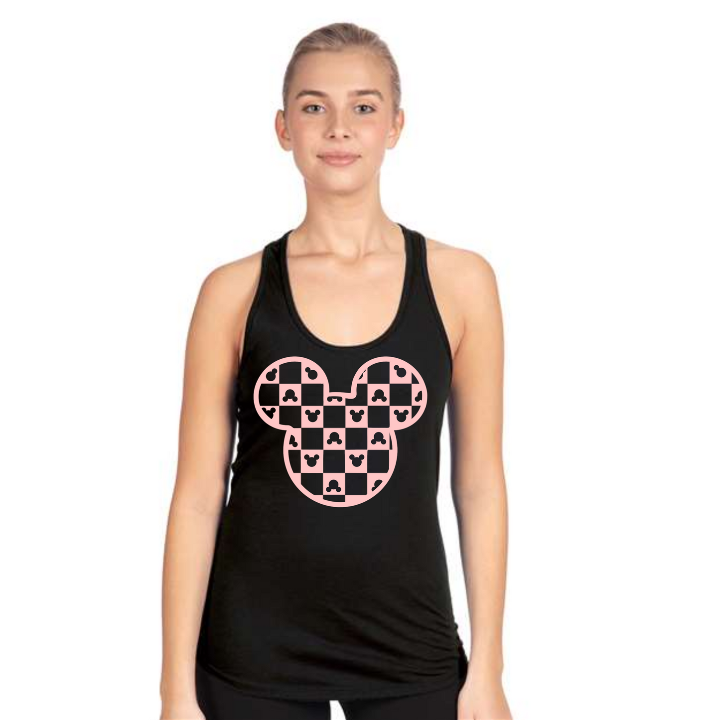 Checkered Pink Mouse Shirt or Tank