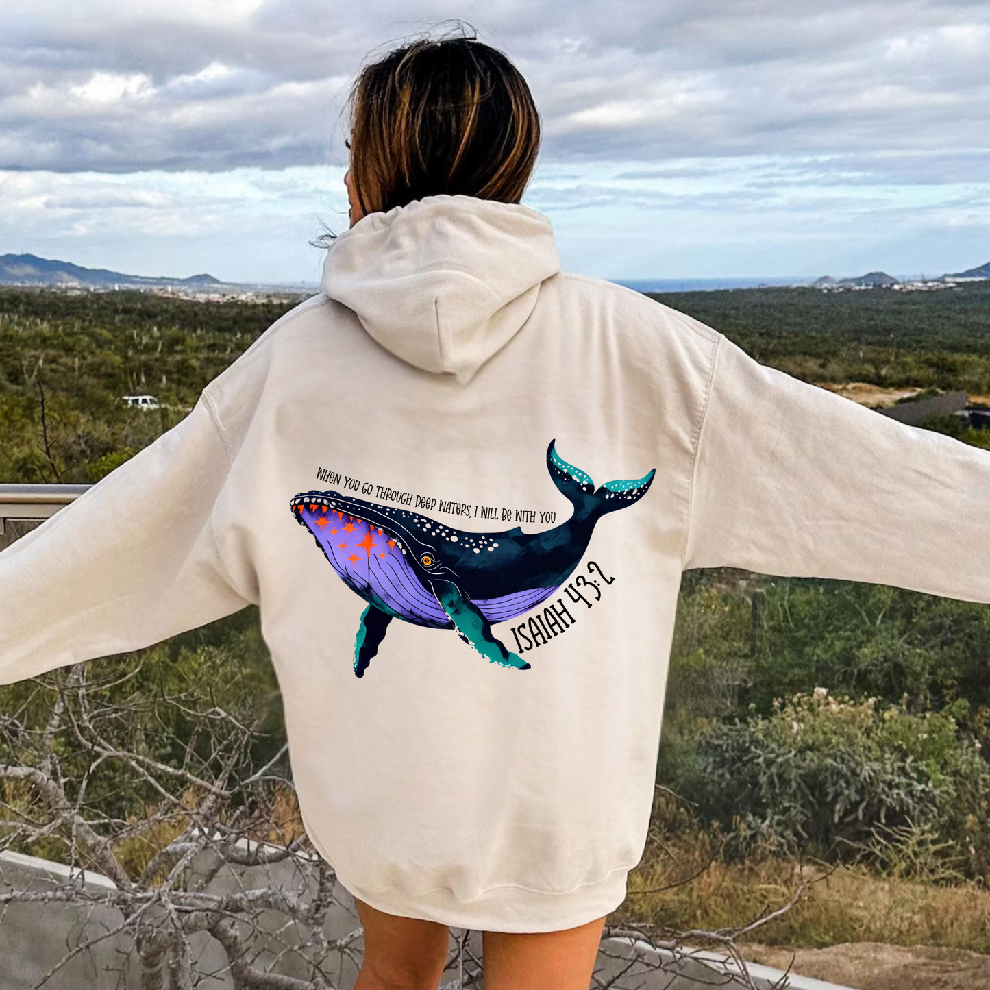 Whale Shark Hoodie, Isaiah 43:2 |  Christian Hoodie