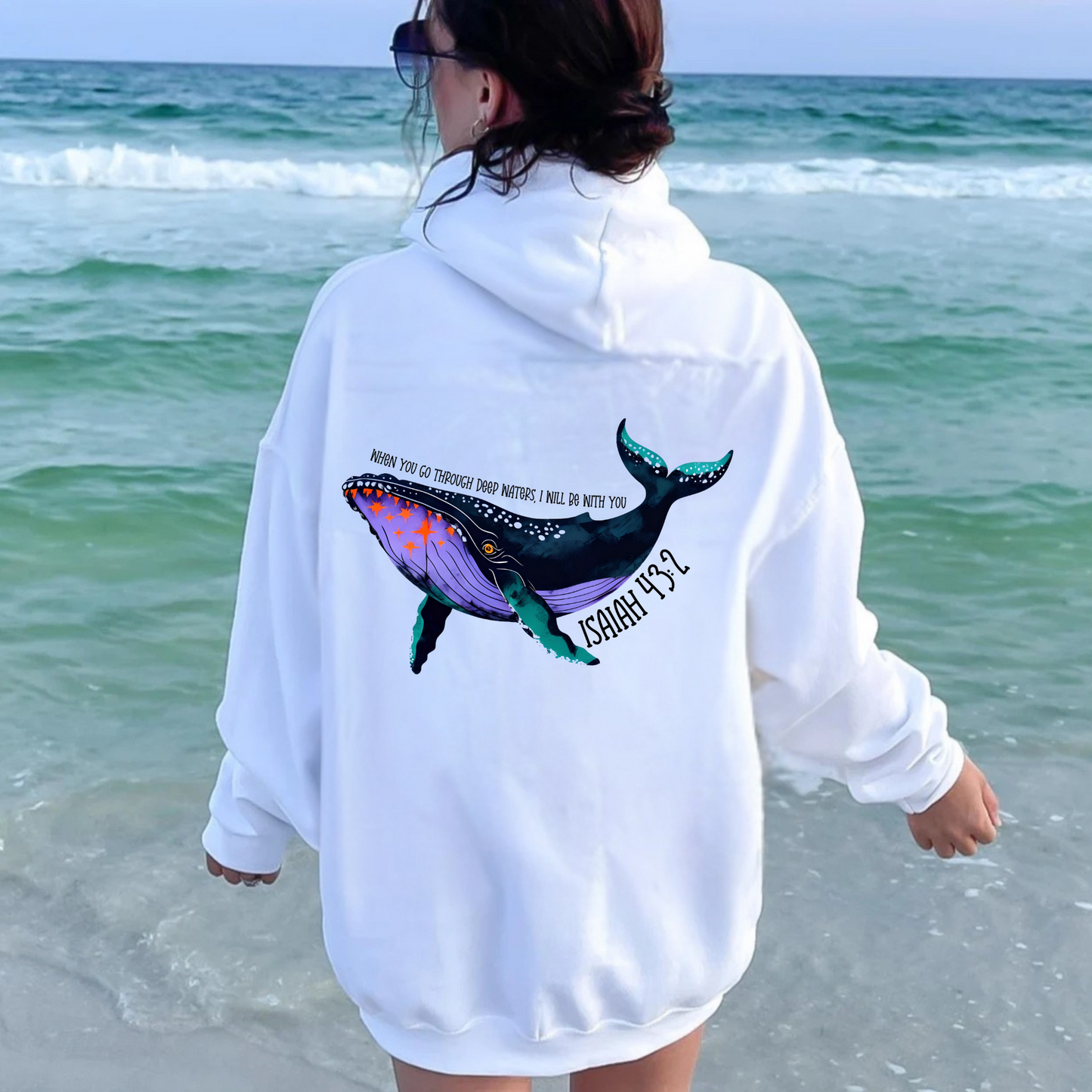 Whale Shark Hoodie, Isaiah 43:2 |  Christian Hoodie