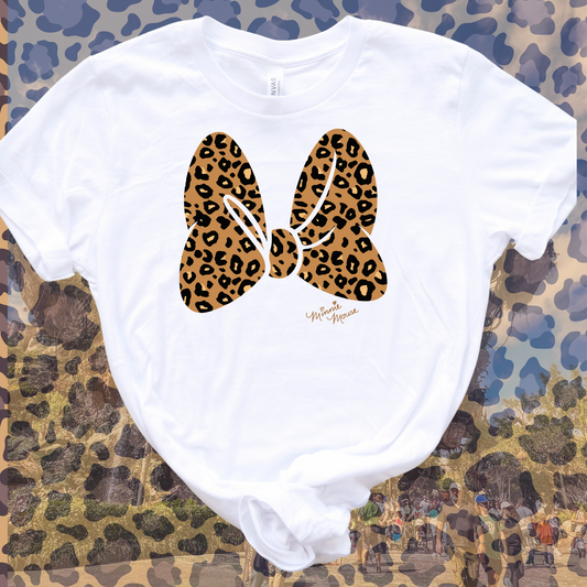 Minnie Leopard Bow Shirt - Magical Theme Park Mom Shirt
