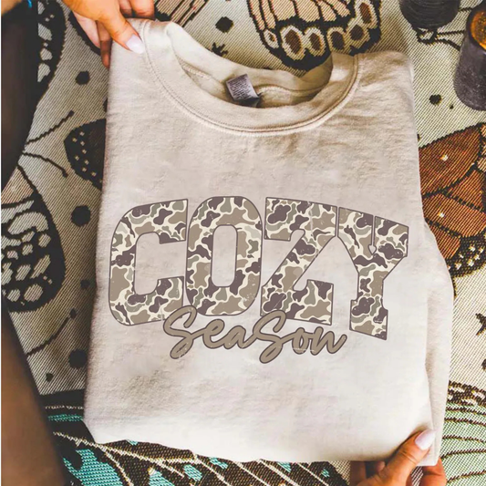 CAMO COZY SEASON SWEATSHIRT