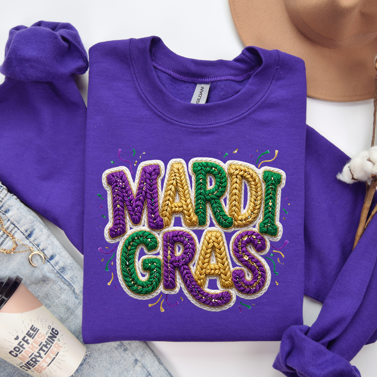 Mardi Gras Sweatshirt for Women | Festive Carnival Crewneck