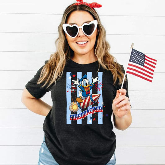DONALD FIREQUACKER 4TH OF JULY SHIRT Shirt - Bella Canvas