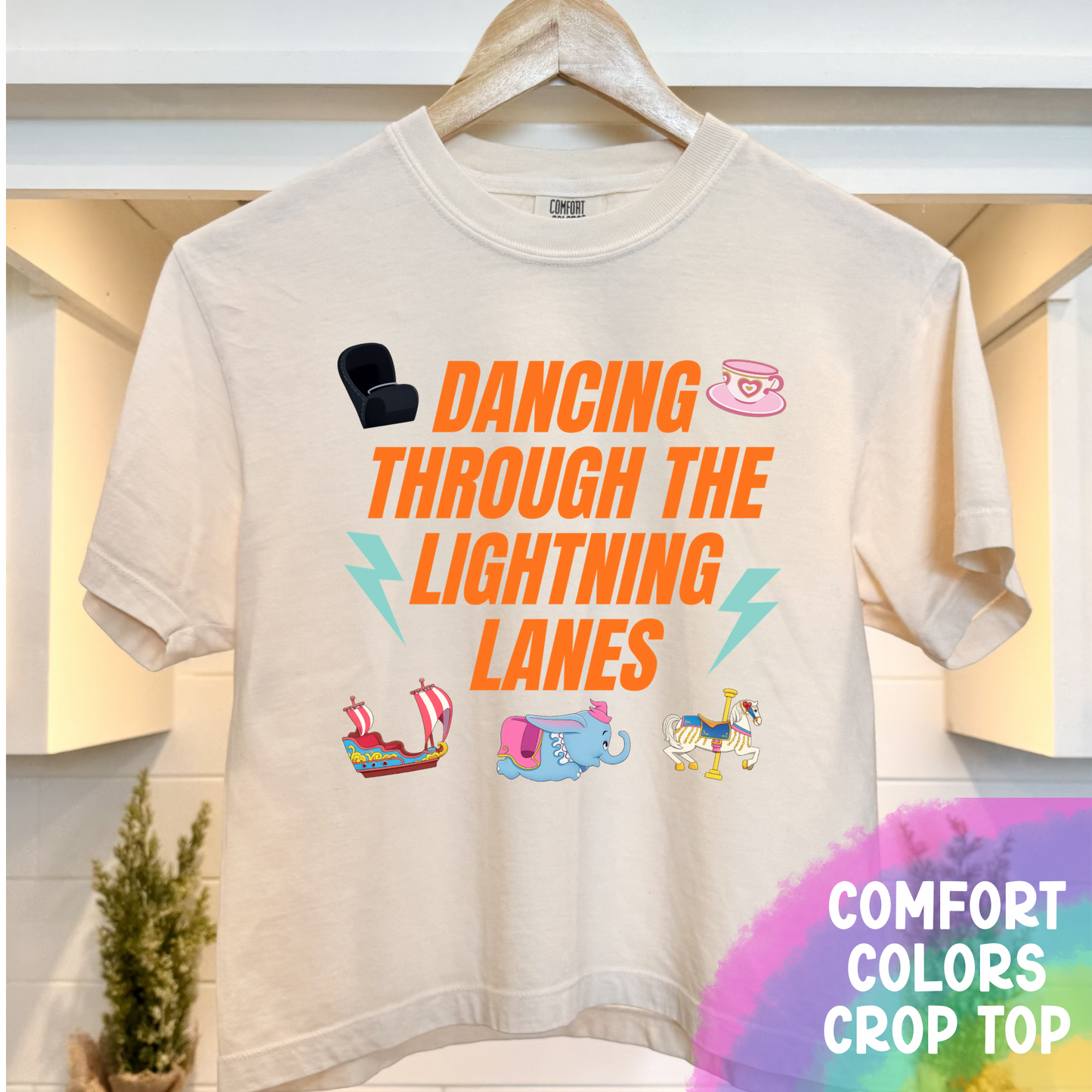 LIGHTNING LANES - COMFORT COLORS BOXY CROP TOP