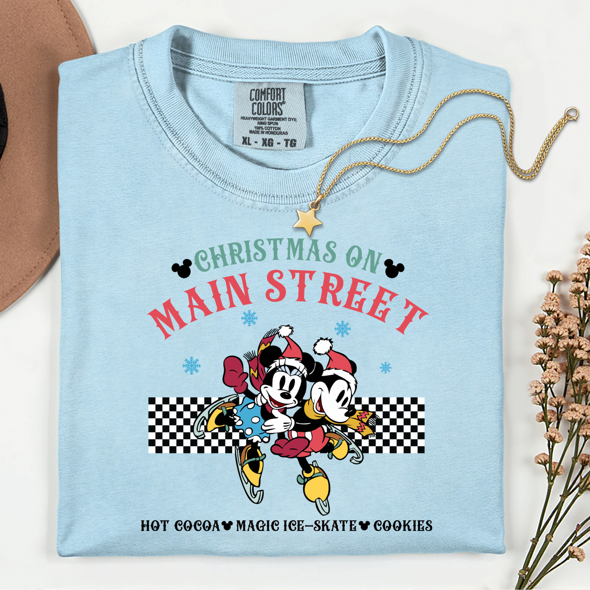 CHRISTMAS ON MAIN STREET Magical Christmas Party Shirt | Comfort Colors Holiday Tee | Theme Park Christmas Shirt