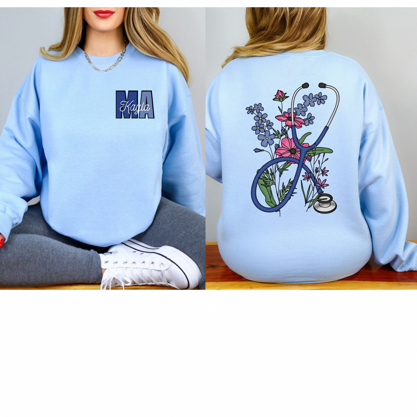 Custom MA crewneck sweatshirt