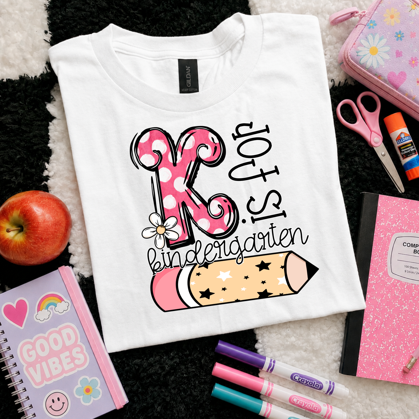 K is for Kindergarten Back to School Shirt for Girls | Toddler & Youth School Outfit