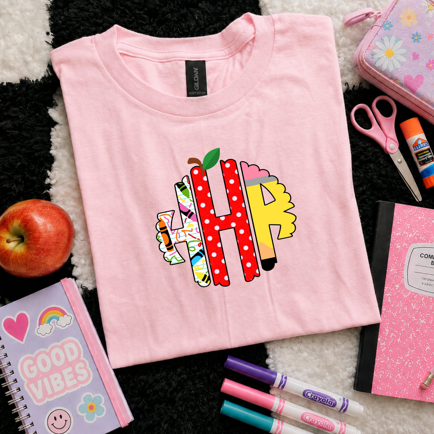 Back to School Monogram Shirt for Girls | Toddler & Youth School Outfit