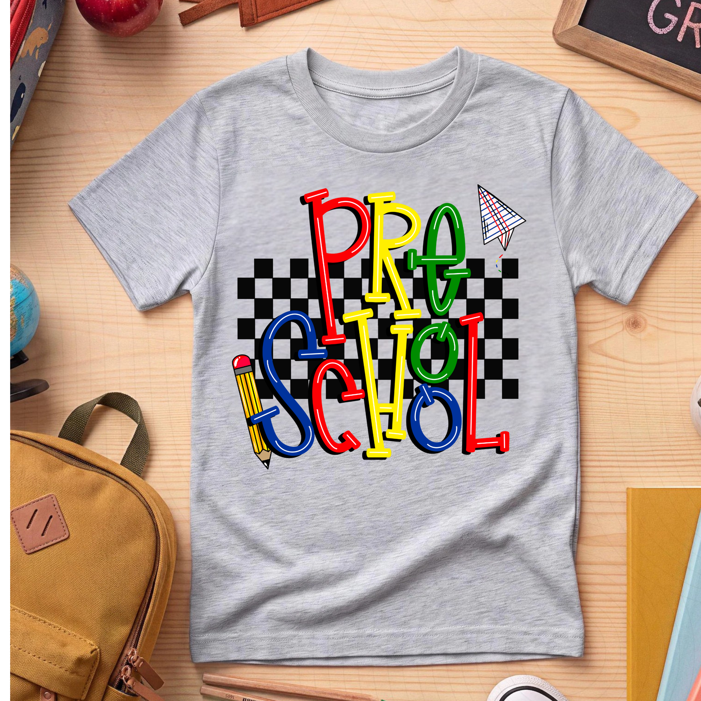 Primary Color Grade Level Back to School Shirt for Boys | Cute Back-to-School T-Shirt | PreK - 5th Grade