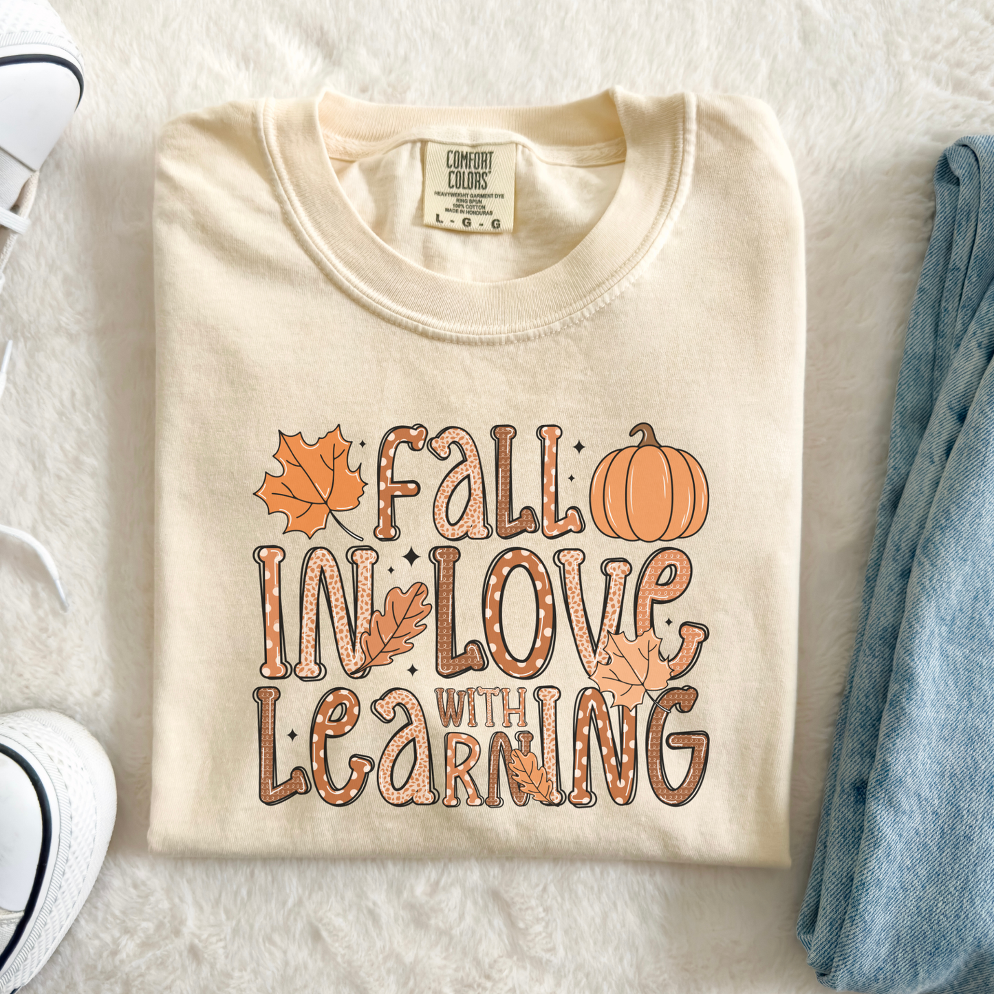 Fall Teacher Shirt | Fall in Love With Learning Comfort Colors T-Shirt