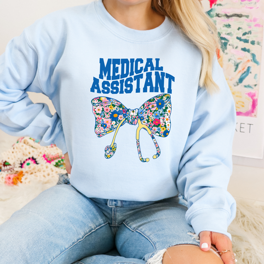 CMA bow stethoscope crewneck sweatshirt