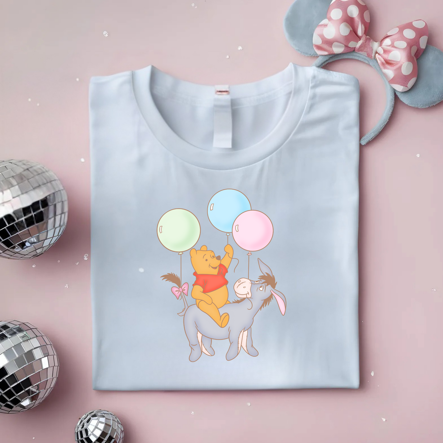 Pastel Bear and Balloons Shirt for Kids
