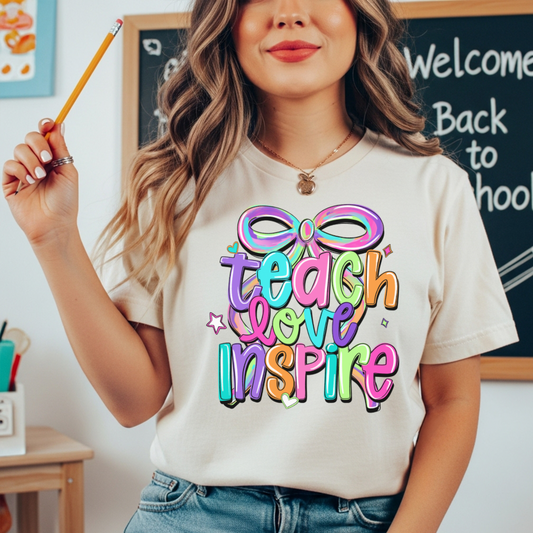 Teach Love Inspire Shirt for Teachers | Cute Teacher Gift Tee