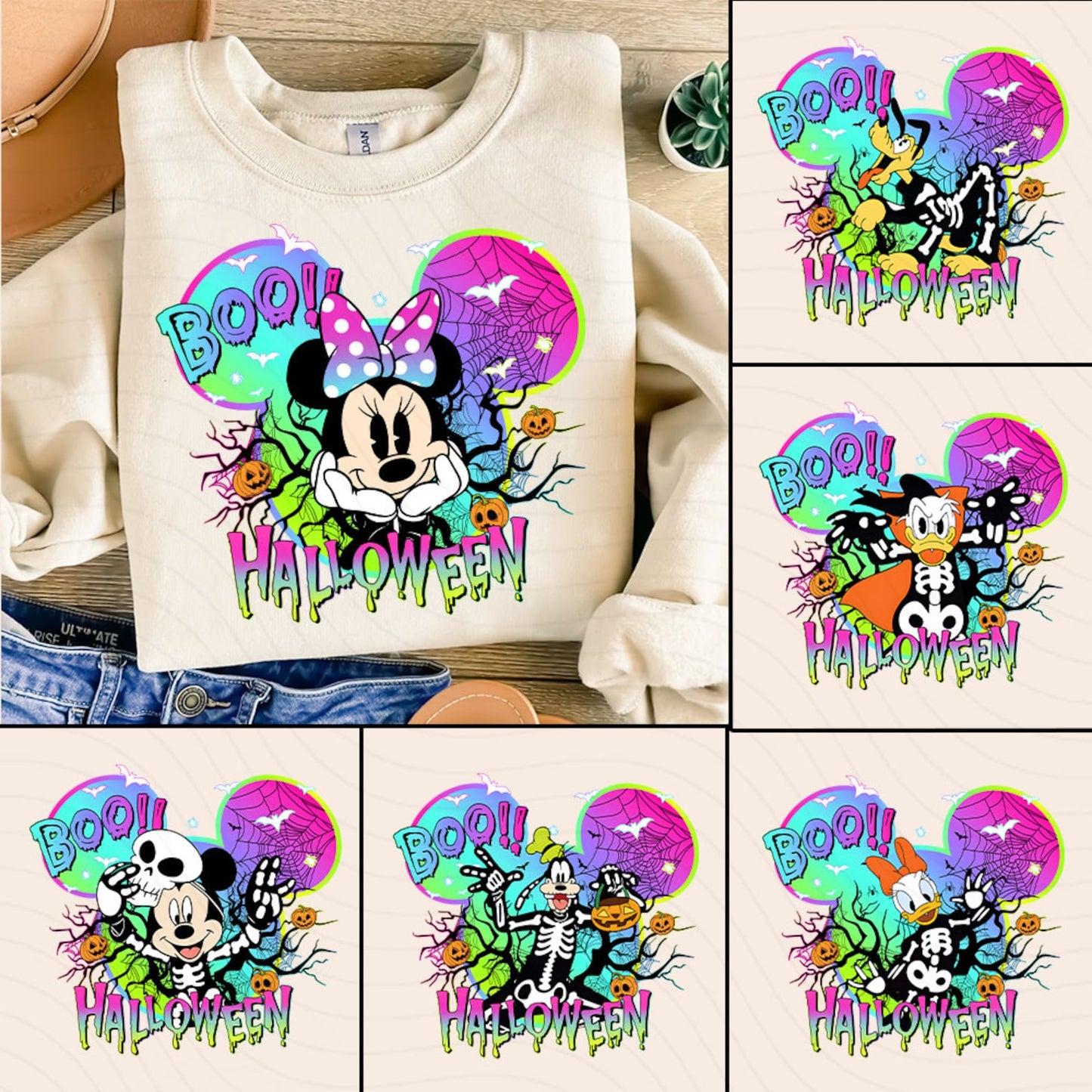 Magical Halloween Trip - Mouse Colorful boo Shirts