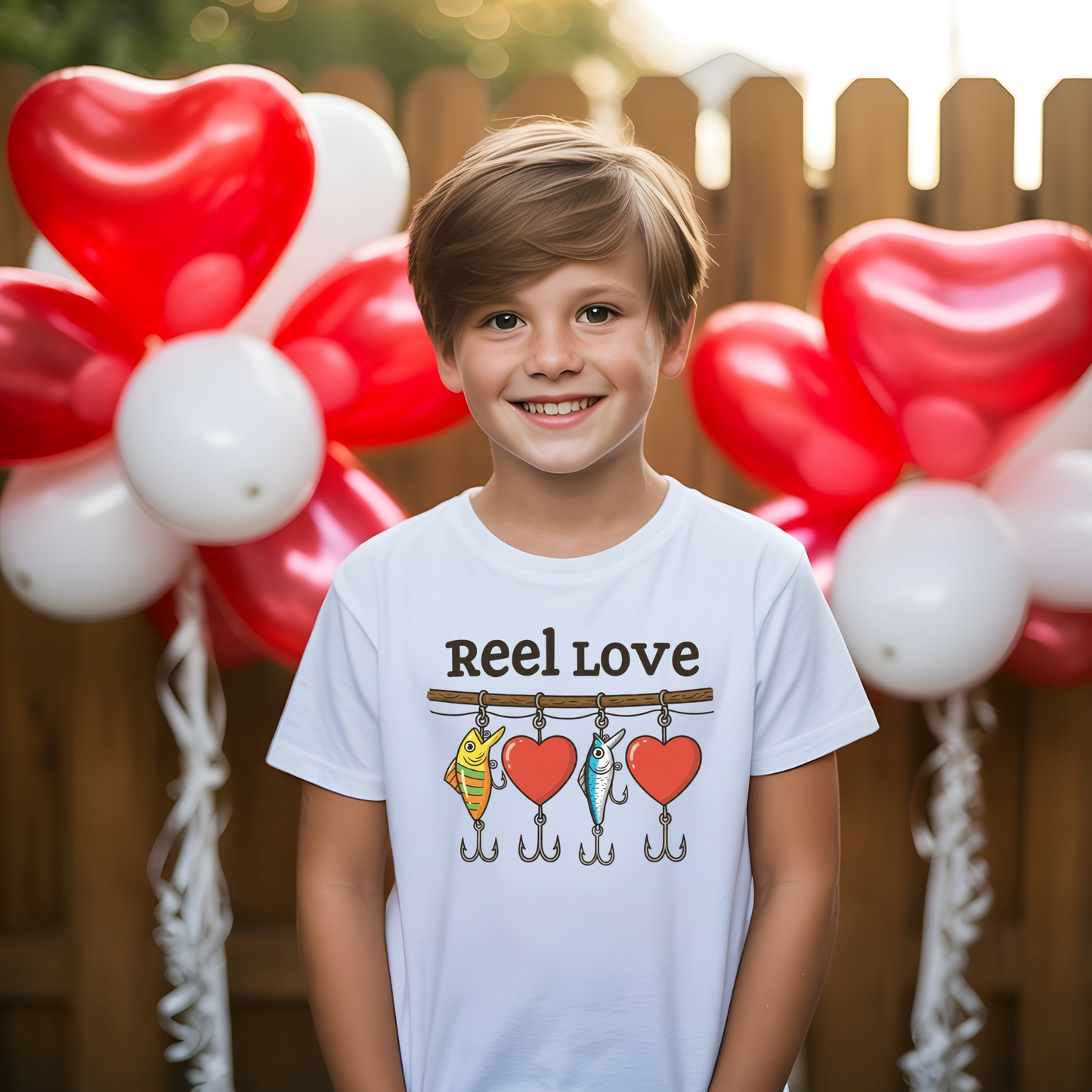 Reel Love Boys Valentine Fishing Shirt | Kids Valentine Tee