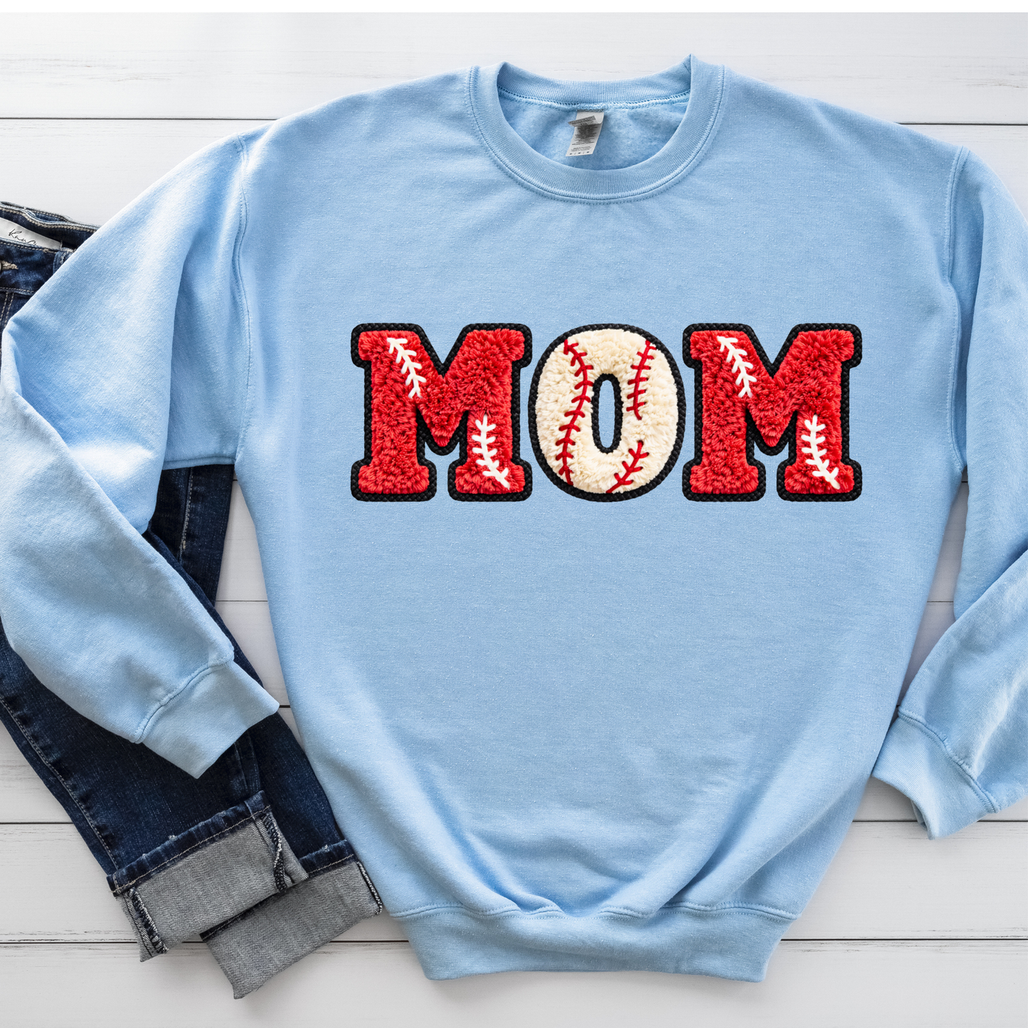 Baseball Mom Sweatshirt – Cute Sports Mom Crewneck, Game Day Mom Gift, Cozy Baseball Season Outfit for Women