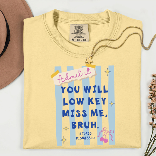 Last Day of School Teacher Shirt – Preppy Striped Comfort Colors Tee, Cute End of Year Teacher Outfit, Teacher Gift Idea