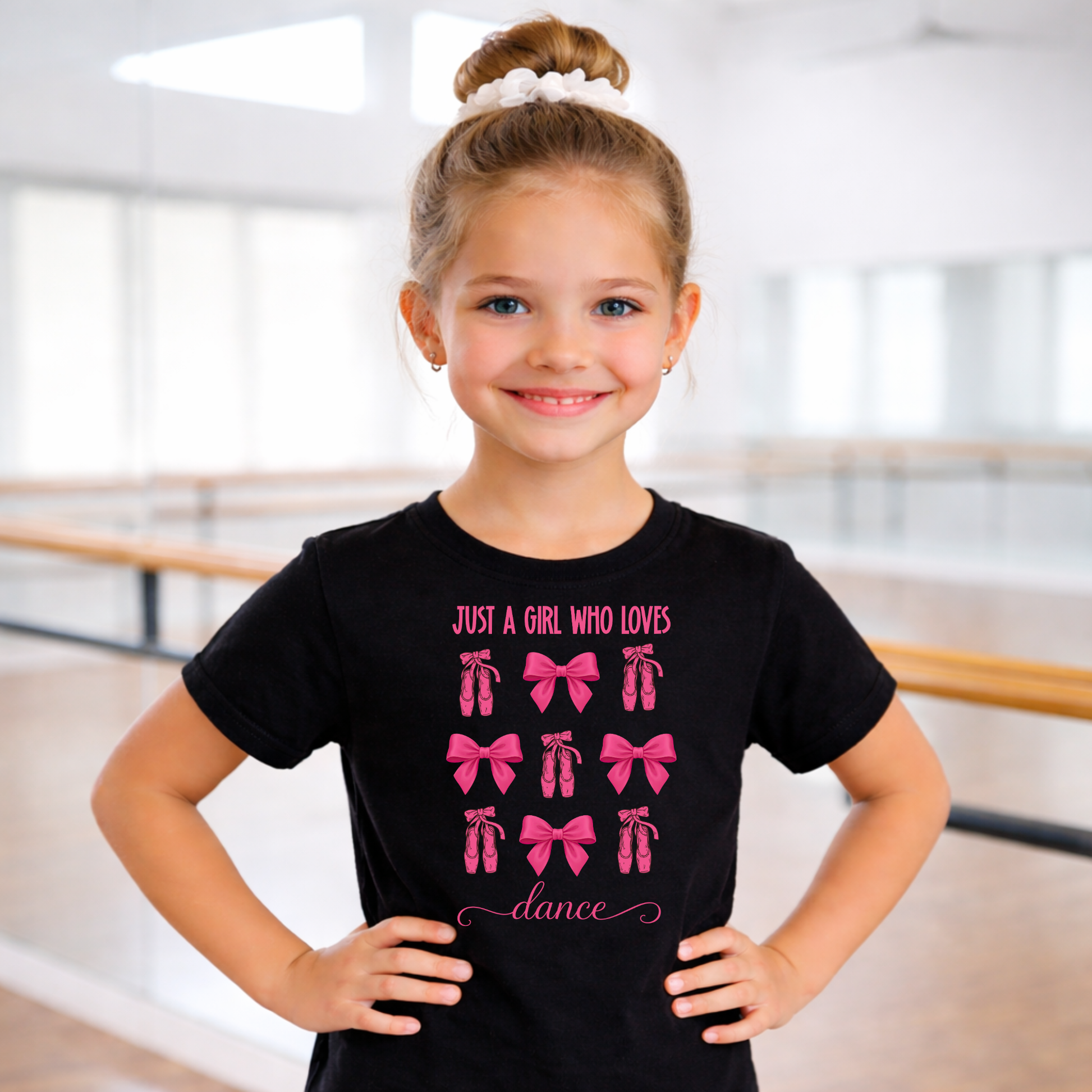 Youth dancer shirt for dance class and competitions, soft girls ballet themed t-shirt