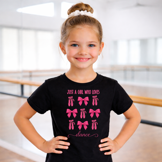 Youth dancer shirt for dance class and competitions, soft girls ballet themed t-shirt