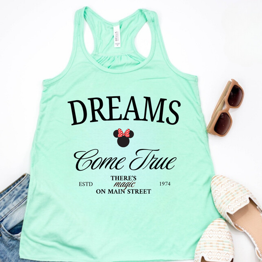 THERE’S MAGIC ON MAIN STREET Racerback Tank for Women – Lightweight Vacation Graphic Tank