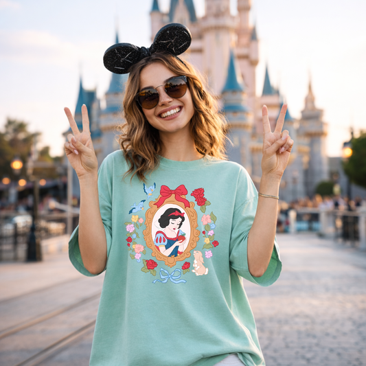 Classic Fairytale Coquette Shirt | Apple & Bow Aesthetic Tee | Soft Feminine Vintage Style Top