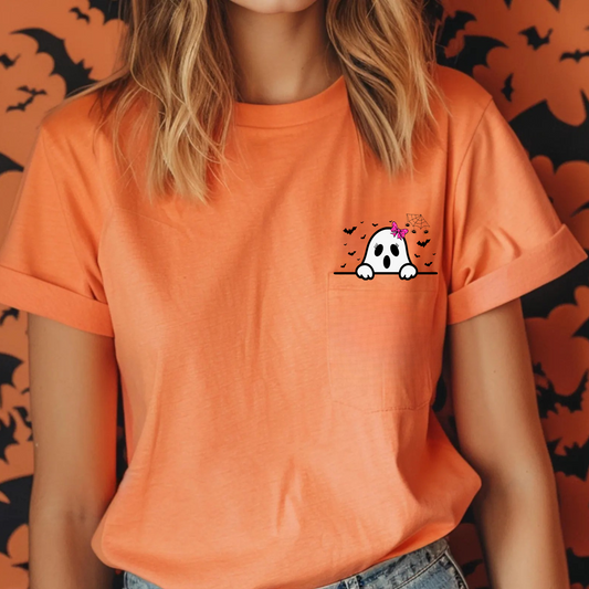 Halloween Ghost  Comfort Colors Pocket Tee