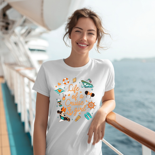 Life of a Cruise Girl | Cruise Shirt for Women | Nautical Bow & Ship Tee | Cute Cruise Vacation Outfit