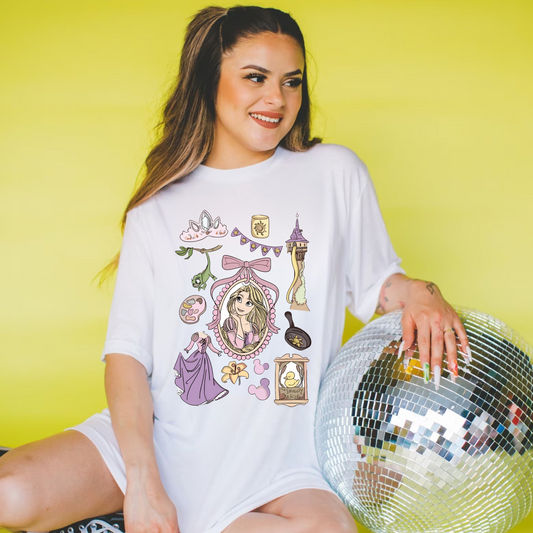 Long Hair Princess Collage Shirt